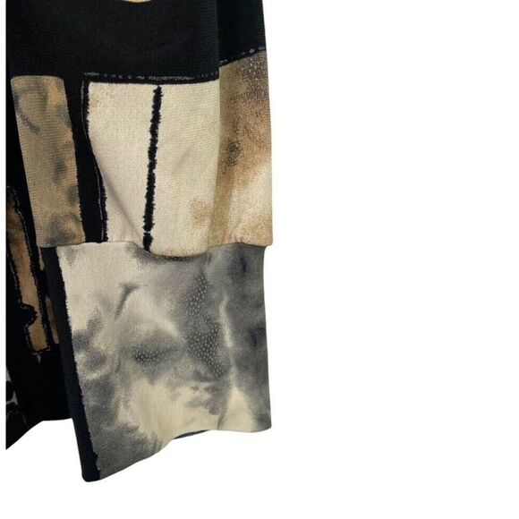 Papillon Blanc Long Sleeve Turtleneck Slinky Knit Artsy Abstract Unique Size L - Picture 4 of 8